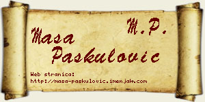 Maša Paskulović vizit kartica
